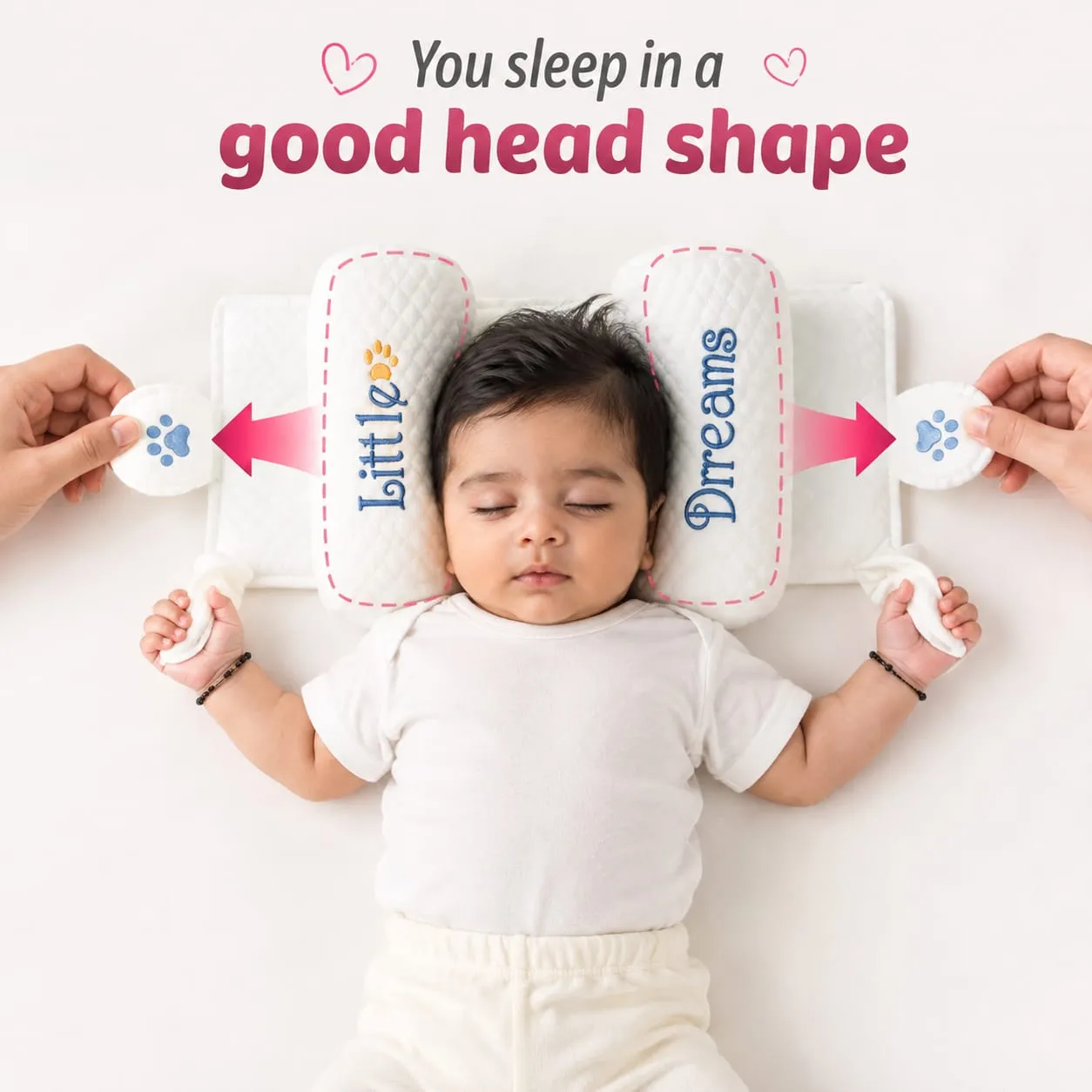 Premium Baby Sleeping Pillow | Soft Cotton & Natural Millet Filling | Breathable Baby Support Pillow — Baby Essentials, view 3