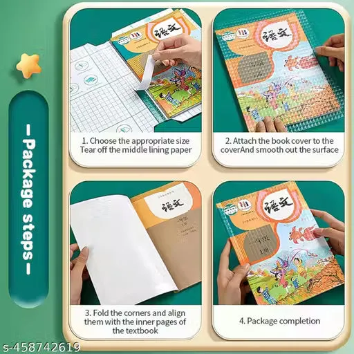 Book Binding Transparent Cover Sticker Book Cover Film Self-Adhesive Book Cover Sticker [30 Pcs- 3 Different Sizes -10 Each] — Study Essentials Online, view 5