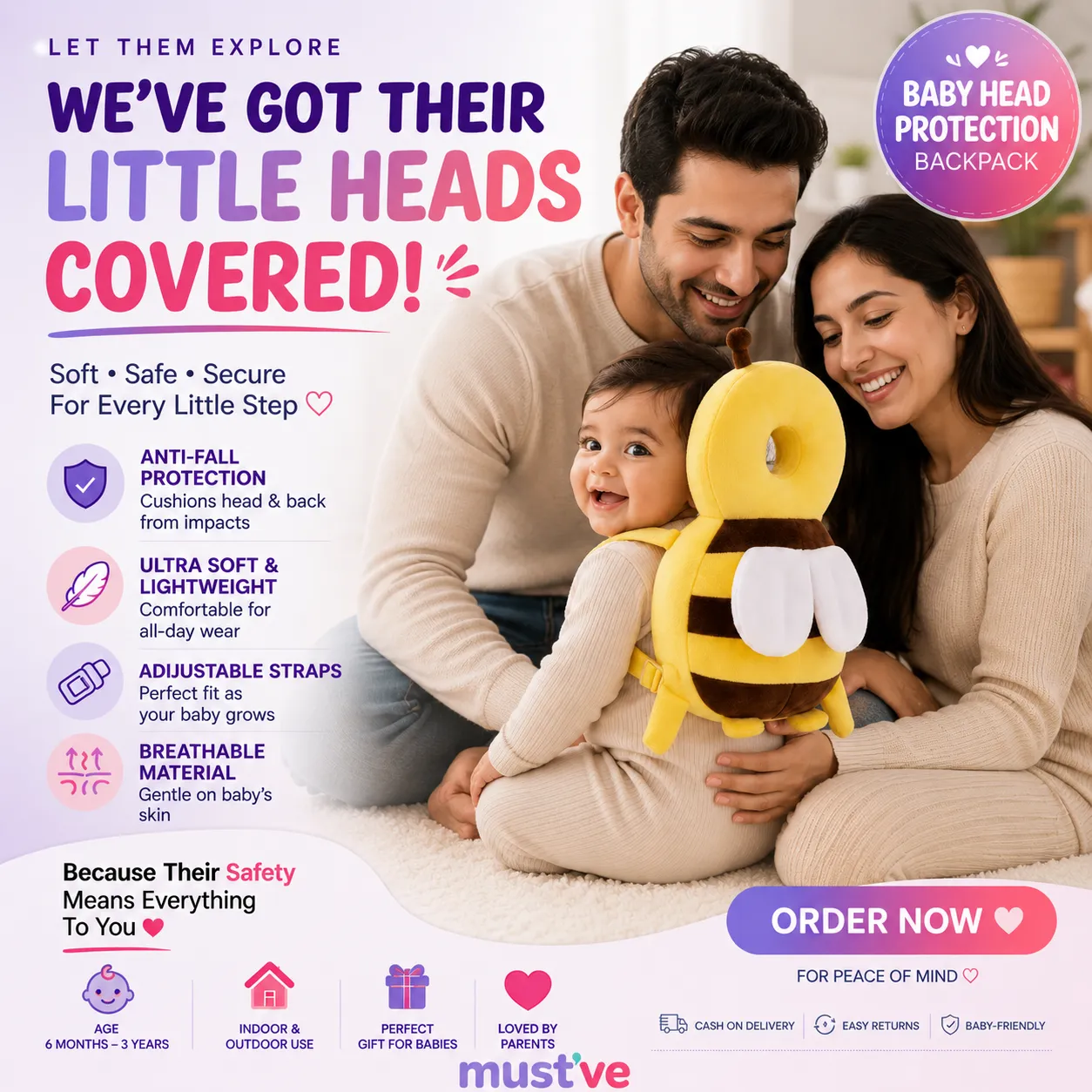 Baby Head Protection Backpack – Prevent Painful Falls During First Steps - Prepaid Offer — Baby Essentials, view 6