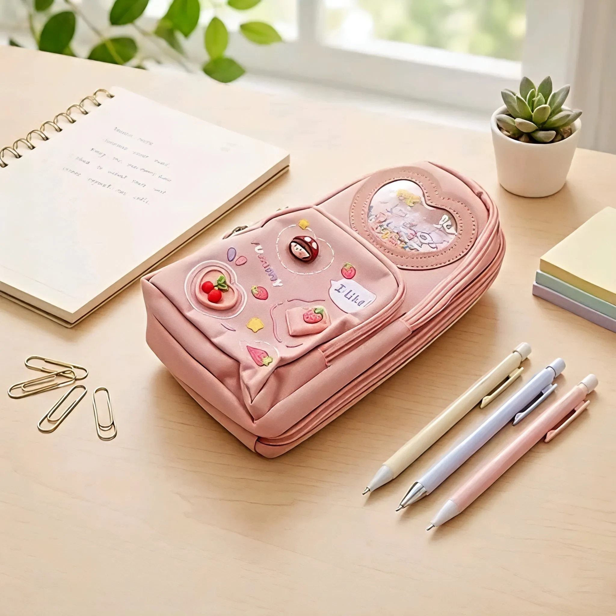 Make Your Child’s School Life Organized. PINK Smart pencil case with multiple compartments  No more messy bags!     Premium Large Capacity Cute Aesthetic Pencil Pouch for Girls & Kids (PINK) — Study Essentials Online, view 2
