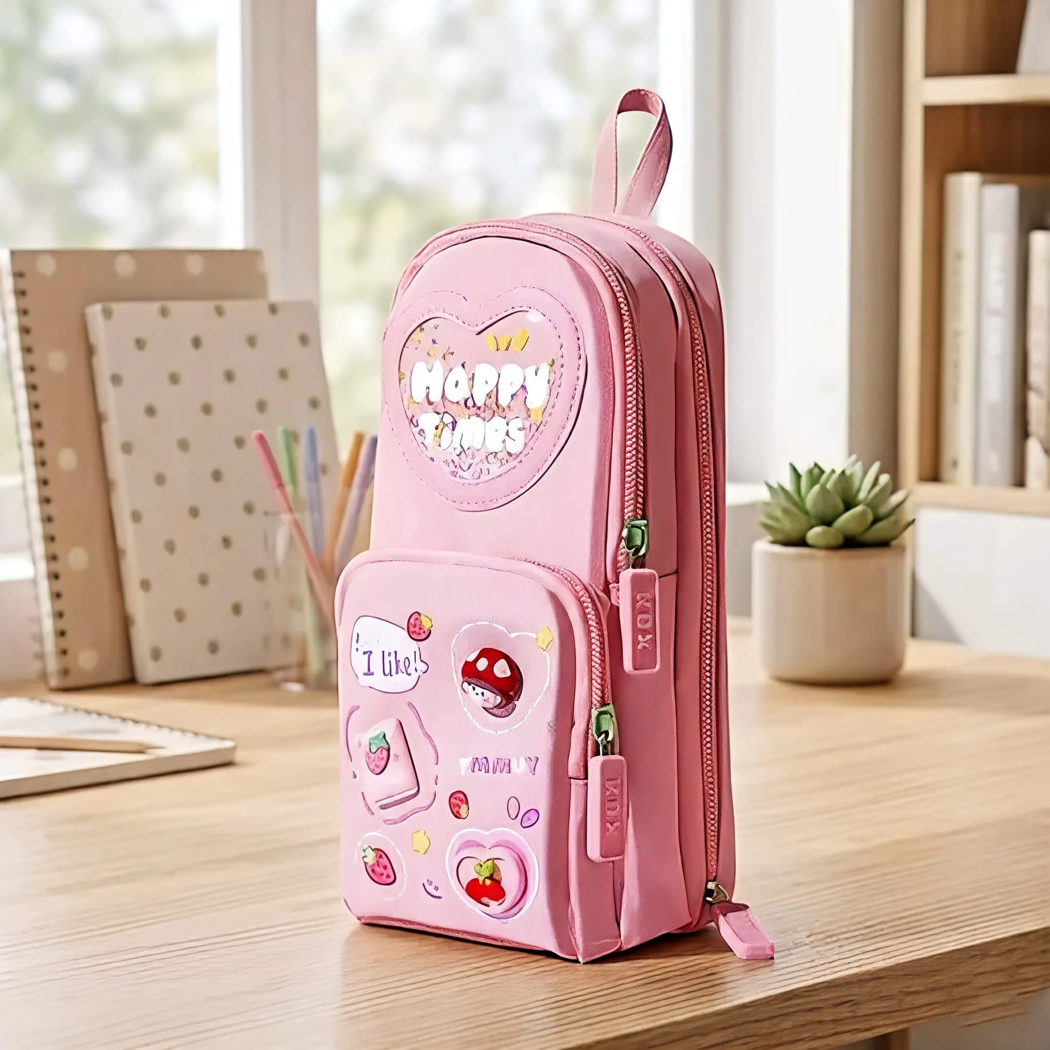 Make Your Child’s School Life Organized. PINK Smart pencil case with multiple compartments  No more messy bags!     Premium Large Capacity Cute Aesthetic Pencil Pouch for Girls & Kids (PINK) — Study Essentials Online, view 6